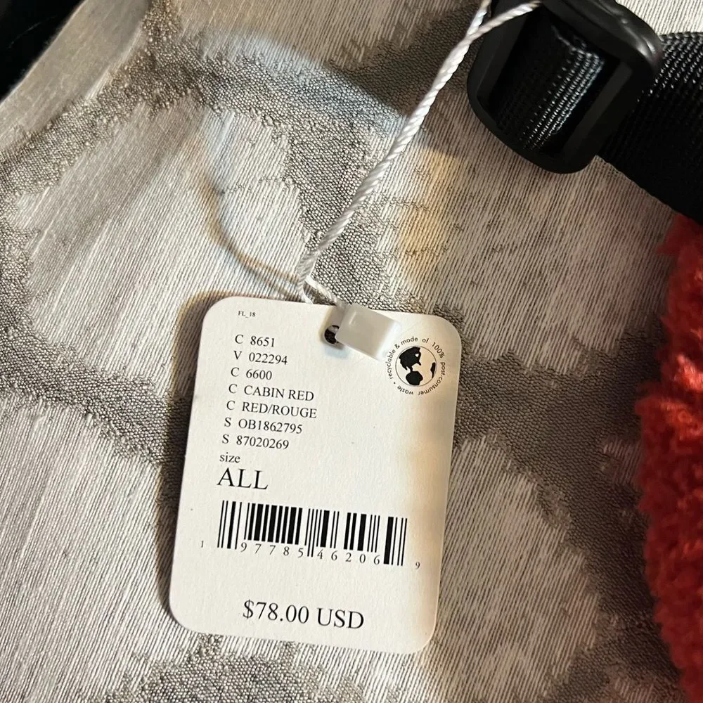 Free People Movement NWT Cabin Red Fuzzy Teddy Crossbody Bag